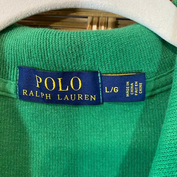 Polo Ralph Lauren 1/4 Zip Pullover Sweater Grass Green Men’s Large 100% Cotton - Picture 3 of 8